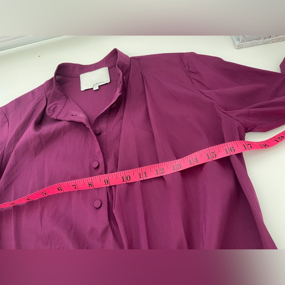 3.1 Philip Lim Silk Blend Blouse Raspberry Purple colour Covered Buttons Size 0 - Picture 9 of 12
